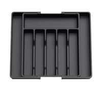 LoveFirst Organizador de Cubiertos Bandeja de Cubiertos Expandible Para CajóN de Cocina Portautensilios y Utensilios Ajustable Portacucharas Tenedores Cuchillos Almacenador,Grande(Negro