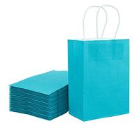 Loveinside 33 X 25,4 X 12,7 cm Bolsas de Papel Kraft Bolsas de Regalo Azul a Granel con Asas para Cumpleaños, Boda y Fiesta Favores 25Pieza/Juego