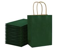 Loveinside 33 X 25,4 X 12,7 cm Bolsas de Papel Kraft Verdes Bolsas de Regalo a Granel con Asas para Cumpleaños, Boda y Fiesta Favores 25Pieza/Juego