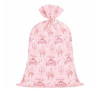 Loveinside 56" Extra Large Princess Plastic Gift Bag - Princess Castle Design Pink Jumbo Bike Bag Gift Wrap for Kids Girls Birthday and Baby Girl Shower - 56" H x 36" W