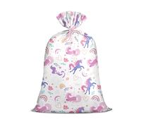 Loveinside Bolsa de regalo de plástico grande tamaño jumbo, bolsa de plástico con diseño de unicornio y rinbow con etiqueta y corbata para cumpleaños de niñas, baby shower y fiesta, 56 x 36 pulgadas,