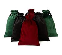 Loveinside Bolso de Runas de Tarot de Terciopelo - Paquete de 6 Bolsas de Terciopelo de 15,5 X 23 CM para Tarjetas, Piezas de Juegos, Joyas, Papel de Regalo para Bodas - Negro, Verde Oscuro y Vino