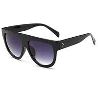 LoveLegis Gafas de sol para mujer - extragrandes - grandes - diva - niña - vintage - retro - moda - montura negra - lente gris degradado