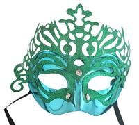 Lovelegis Máscara veneciana para disfraz de carnaval Halloween teatro Venecia purpurina adultos hombre mujer color verde agua