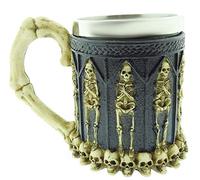 LoveLegis Taza Calavera Momia 3D Calavera Esqueleto Acero Inoxidable Resina Jarra de Cerveza Horror gótico Bebidas café Hombre Vikingo Medieval Halloween