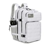 Lovelinks21, Mochila táctica de asalto Molle impermeable de 45 litros para 3 días, Blanco, L, Mochila