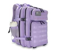 Lovelinks21, Mochila táctica de asalto con sistema de fijación modular Molle, mochila impermeable de 45 litros para 3 días, Púrpura claro, L, Mochila