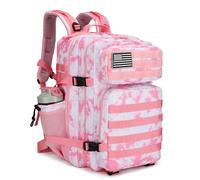 Lovelinks21, Mochila táctica de asalto con sistema de fijación modular Molle, mochila impermeable de 45 litros para 3 días, Rosado coral, L, Mochila