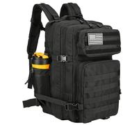 Lovelinks21 Mochila táctica de asalto de 45 litros con mochila impermeable Molle para mochilas tácticas, Negro-2, L, Mochila
