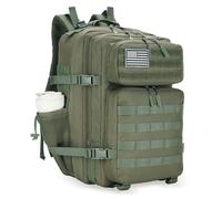 Lovelinks21 Mochila táctica de asalto de 45 litros con mochila impermeable Molle para mochilas tácticas, Verde militar, L, Mochila