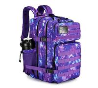 Lovelinks21 Mochila táctica de asalto de 45 litros con mochila impermeable Molle para mochilas tácticas, Púrpura (Purple Camo), L, Mochila