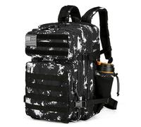 Lovelinks21 Mochila táctica militar impermeable de 25 litros para hombres y mujeres, mochila de viaje pequeña, Relámpago negro, S, Mochilas Daypack
