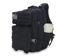 Lovelinks21 Mochila táctica militar impermeable de 25 litros para hombres y mujeres, mochila de viaje pequeña, Negro -, S, Mochilas Daypack