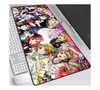 LoveLive Alfombrilla Raton Anime Gaming Mouse Pad XXL 800x300x3 mm,Impermeable con 3mm Base de Goma Antideslizante,Special-Textured Superficie para Ordenador, PC y Laptop, B