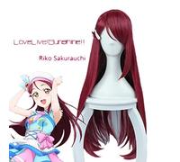 ¡LoveLive! ¡Sol! Love Live Sunshine Sakurauchi Riko 80cm Largo resistente al calor Cabello Cosplay Disfraz Peluca + Gorra de peluca gratis