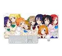 LoveLive XXL Anime Alfombrilla para ratón 900 x 400 mm - Speed Gaming Mousepad - Mouse Pad para Ordenador - 3mm Goma Antideslizante, para Gamers Ordenador, PC y Laptop, B