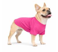 Lovelonglong Camiseta para perro, 100% algodón, camiseta para mascotas, camiseta interior para perro, camisetas para Bulldog Francés, Bulldog Inglés, Pugs Rose-rojo B-XL