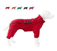 lovelonglong Chaleco impermeable para perros, ligero e impermeable, reflectante, impermeable, resistente al viento, a prueba de nieve, para perros pequeños, medianos y grandes, color rojo 4XL