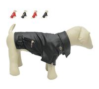 Lovelonglong Chaqueta de Cuero para Perros, Abrigos, Abrigos, Resistentes al Viento, para Clima frío, para Perros Grandes, medianos y pequeños, Ropa de caniche de Juguete, Color Negro, Talla XS