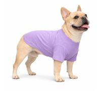 Lovelonglong Ropa para Bulldog - Camiseta virgen para Bulldog Francés, Bulldog Inglés, Pug Americano - 100% Algodón - Cuidado de la Piel - Blanco - B-XL