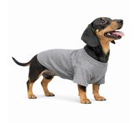 Lovelonglong Ropa para mascotas, disfraces para perros, ropa de perro salchicha, camiseta en blanco, camisetas para perros salchicha, Corgi, 100 % algodón, gris, D-M