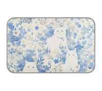 Lovely Animal Cute Cat - Camas de verano para mascotas, color blanco y azul, 96,5 x 58,4 cm, mate de refrigeración para animales, accesorios para dormir, esterilla refrescante para perros, talla M