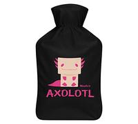 Lovely Axolotl02-01 Botella de agua de goma con cubierta de felpa suave, bolsa de agua caliente para invierno, manos y pies, protección contra el frío, 1000 ml