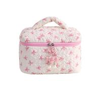 Lovely Bows - Bolsa de maquillaje estética, bolsa de cambio, gran capacidad, artículos de aseo de viaje, organizador de cuidado de la piel, gran capacidad, para viajes, maquillaje, lavado estético, K