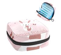 Lovely Bunny Happy Friends-01 - Bolsa de almacenamiento para servilletas sanitarias, Varios colores, 4.7x6.6x6.6 in/12x17x17 cm