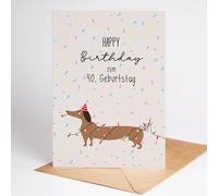 Lovely Cards - Confeti de perro salchicha 40 - Divertidas tarjetas de cumpleaños 40 para mujeres hombres - hombre mujer - regalos divertidos de cumpleaños - A6 (tarjeta plegable), con sobre