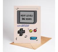Lovely Cards Tarjeta de cumpleaños Gameboy - 36.º cumpleaños hombre mujer - Regalo hombre mujer 36 años - Tarjeta de cumpleaños para jugones - Idea de regalo tarjeta 36 cumpleaños amiga amigo