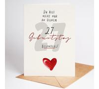 Lovely Cards - Tarjeta de cumpleaños número 27 para mujer y hombre, tarjeta de cumpleaños especial para mujer de 27 años, tarjeta de cumpleaños 27 (DIN A6)