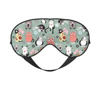 Lovely Cartoon Cats (1) Antifaz suave con estampado de gatos - sombra nocturna elástica, vendas a prueba de luz para avión, yoga, viajes
