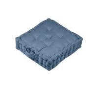 Lovely Casa - Cojín de Suelo - Tamaño 45 x 45 x 10 cm - 100% algodón - Color Azul Oscuro - Modelo Oxford - satén de algodón Asiento cómodo - Suave al Tacto y Elegante