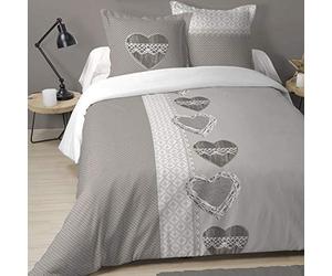 Lovely Casa - Juego de funda nórdica y 2 fundas de almohada (260 x 240 cm), color gris