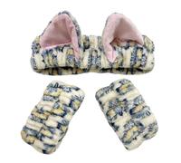 Lovely Cat Ear Hairband and Wrist Wash Band Set for Women Girls Face Wash and Makeup Plush Hairhoop Care Accessories Makeup Elastic Headbands