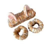 Lovely Cat Ear Hairband and Wrist Wash Band Set para mujeres y niñas, lavado facial y maquillaje, accesorios de cuidado de pelo de felpa