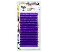 LOVELY Creative Pestañas individuales moradas - para extensiones de pestañas profesionales - Extensiones de pestañas con curva C, D & L - Extensiones de pestañas individuales con 20 filas, curva: