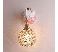 Lovely Cute Animal Wall Lamp for Bedroom Bedside Lighting Girl Boy Kids Children Wall Light LED (Color Temperature : White Light Lampshade Color : White) (Yellow Remote Control)