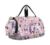 Lovely Cute Dogs - Bolsa de lona para el día de San Valentín con compartimento para zapatos, multifuncional, para fin de semana, para niños y niñas, Bonitos perros de San Valentín