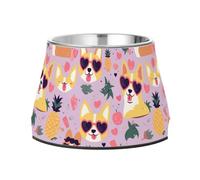 Lovely Cute Dogs - Cuenco elevado de acero inoxidable para mascotas, para amar a las mascotas, apto para bigotes