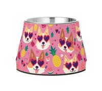 Lovely Cute Dogs - Cuencos de comida para mascotas, de acero inoxidable mejorados, cuencos de metal para mascotas para amar la alimentación cómoda de las mascotas