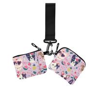 Lovely Cute Dogs - Monederos de San Valentín para mujer, de gran capacidad, organizador de dinero con bolsillo con cremallera para el trabajo, viajes, 2 paquetes, Bonitos perros de San Valentín, 1