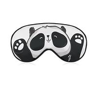 Lovely Cute Panda Sleep Mask Blindfold Hello Quote Ajustable Super-Smooth Soft Eye Mask Cover para Hombres Mujeres Viajes y siesta