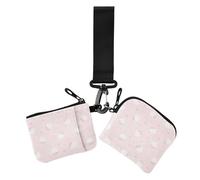 Lovely Cute Peach Fresh - Carteras dobles para mujer - Cartera delgada y plana con bolsillo con cremallera para uso diario, 2 unidades