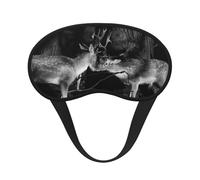 Lovely Deer Couple - Máscara de ojos estampada con borde negro, con buen efecto de sombreado, es una opción ideal para viajes, meditación, etc