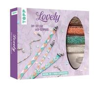 Lovely DIY Kit de joyería web. Instrucciones y material para 5 pulseras para tejer cuentas en colores elegantes con cuentas, hilo, aguja.