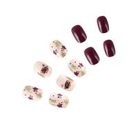 Lovely Dog Press On Nails Short Square Artificial Glittering Star Cubiertas Completas Stick On Navidad Falsa Estrella Brillante Cubierta Stick On Christmas False Press On
