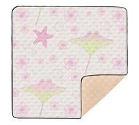 Lovely Flower Manta Ray - Alfombra de juego grande y resistente para bebés en interiores y exteriores, lavable, para actividades y entretenimiento para bebés y niños pequeños, 50 x 50 pulgadas