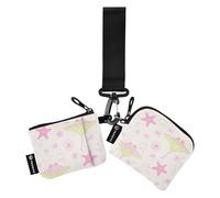 Lovely Flower Manta Ray Pink - Estuche para tarjetas de crédito para mujer, monedero de gran capacidad con cremallera y bolsillo con cremallera para uso diario, 2 piezas de crédito para hombre